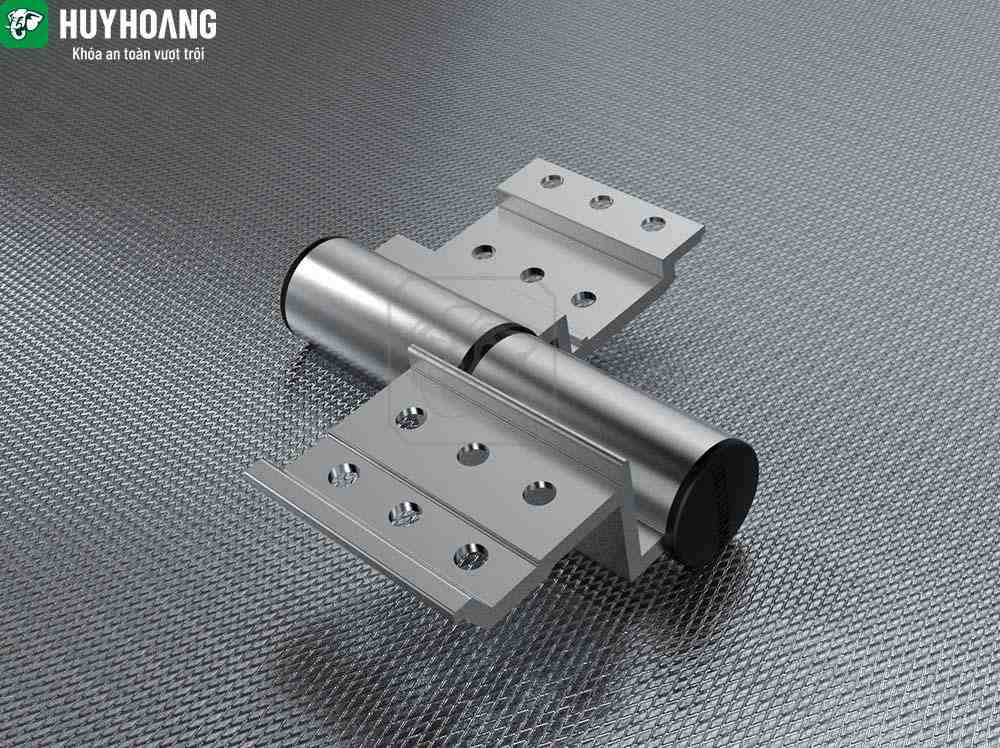 Bản lề 2D dài 2 cánh hệ xingfa Bạc TiTan Huy Hoàng