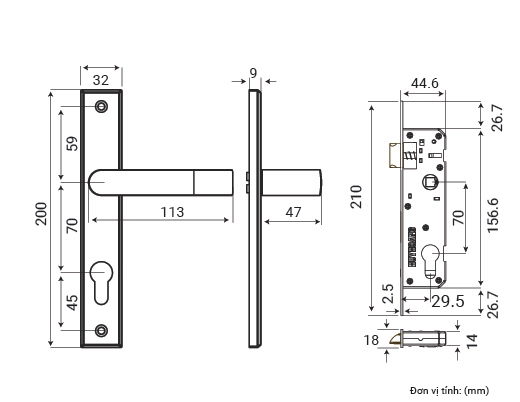 Tay nắm AP 70-44-60 điện zi Titan