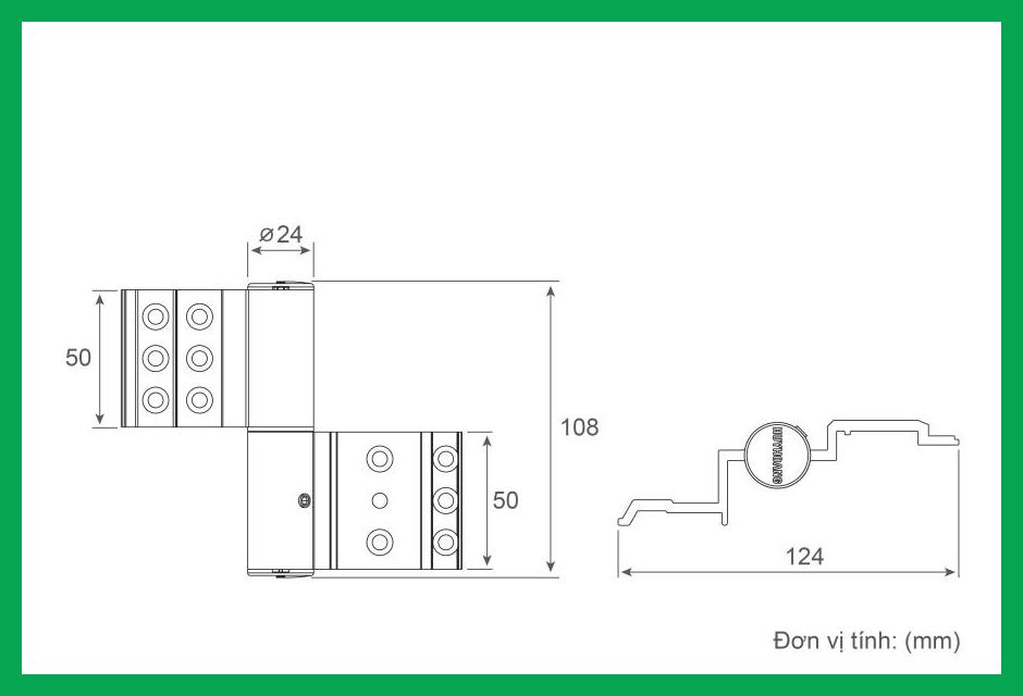 Thông số kỹ thuật Bản lề 2D 2 cánh Xingfa Sơn đen