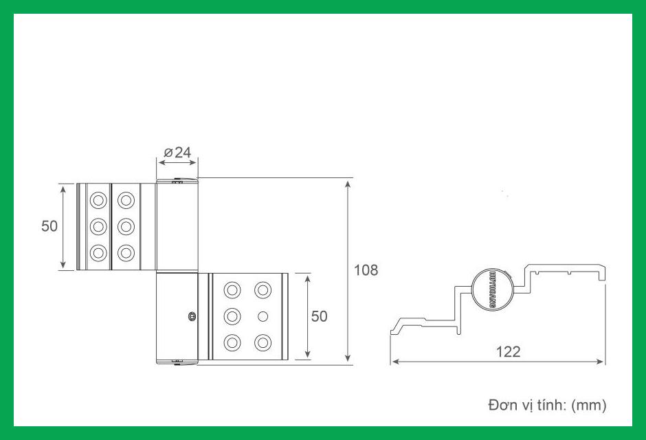 Thông số kỹ thuật Bản lề 2D 4 cánh Xingfa Sơn đen