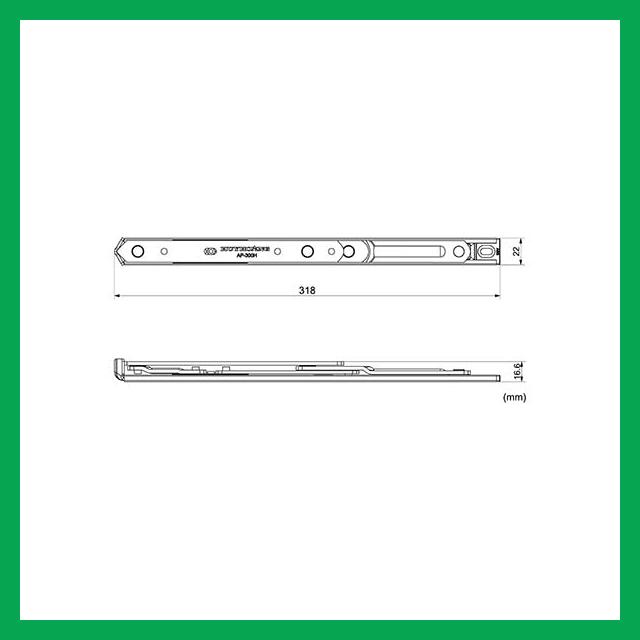 Thông số kỹ thuật Bản lề chữ A AP 300 Mở Hất