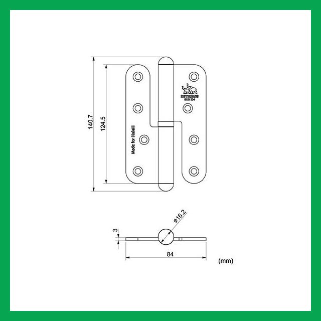 Thông số kỹ thuật Bản lề cối Inox 304 01