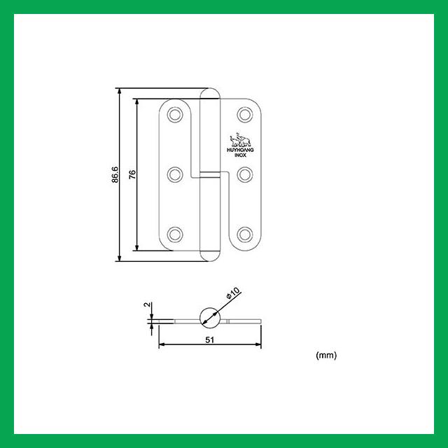 Thông số kỹ thuật Bản lề cối inox 03