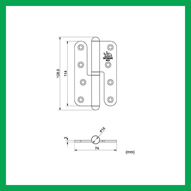 Thông số kỹ thuật Bản lề cối inox 04