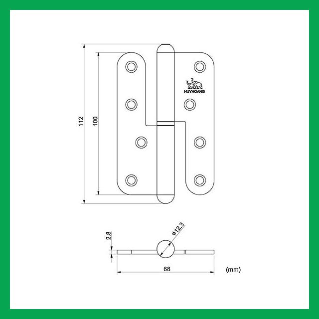 Thông số kỹ thuật Bản lề cối tôn 02 Sơn đen