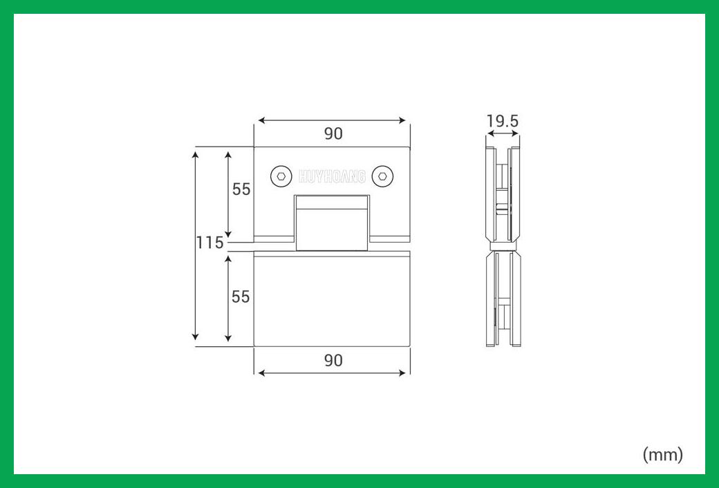 Thông số kỹ thuật Bản lề kính-kính 180 mạ đồng đen American