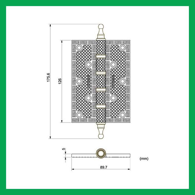 Thông số kỹ thuật Bản lề lá HC-2801