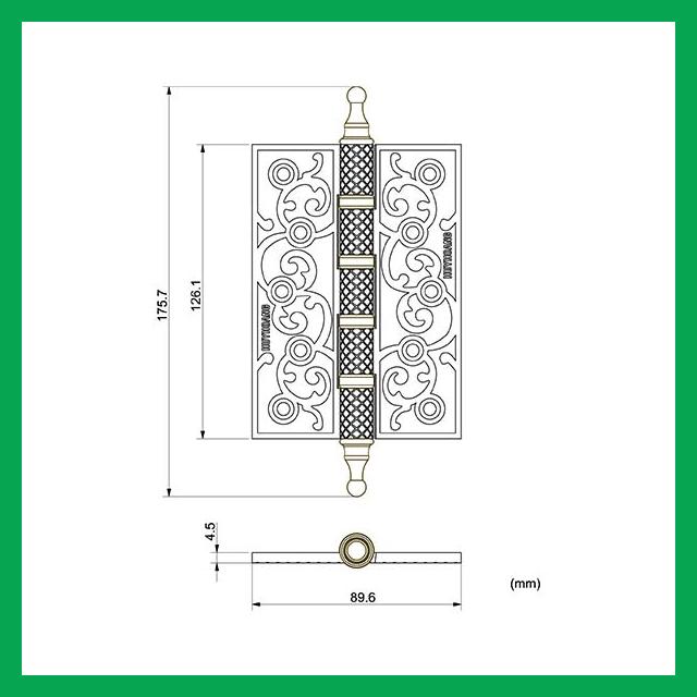 Thông số kỹ thuật Bản lề lá HCP01