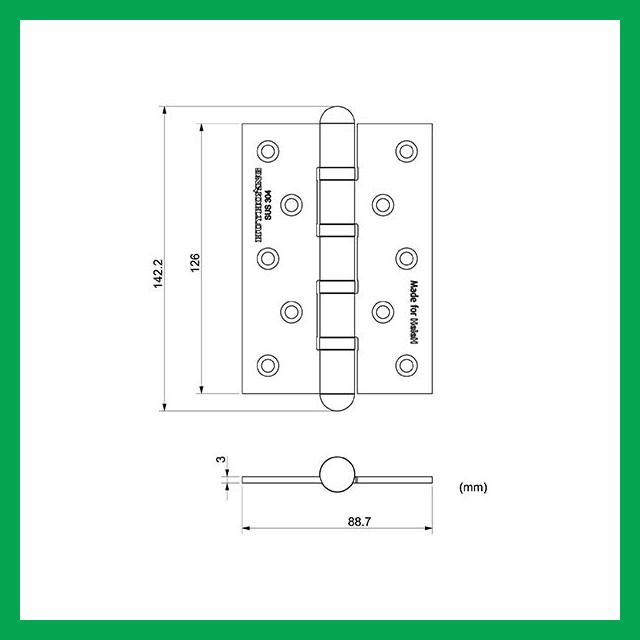 Thông số kỹ thuật Bản lề lá inox 304 01