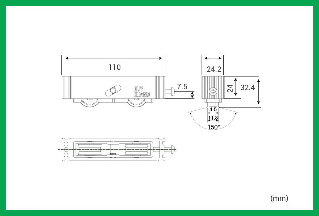 Thông số kỹ thuật Bánh xe kép cửa trượt Xingfa