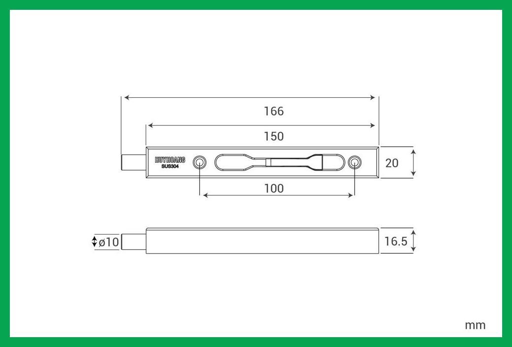 Thông số kỹ thuật Chốt âm SS304 150