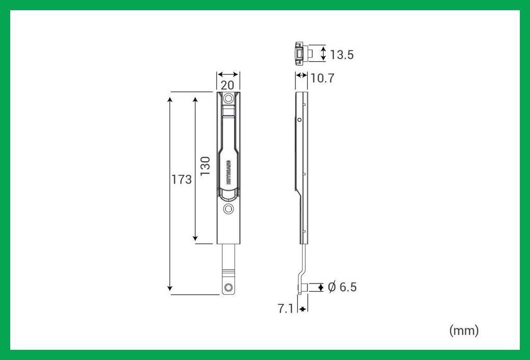 Thông số kỹ thuật Chốt bật AP 01 hệ 55 Sơn đen