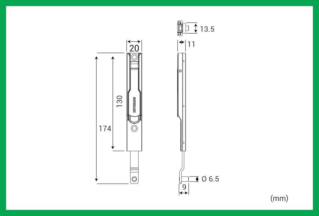 Thông số kỹ thuật Chốt bật AP 01 hệ Xingfa Sơn đen