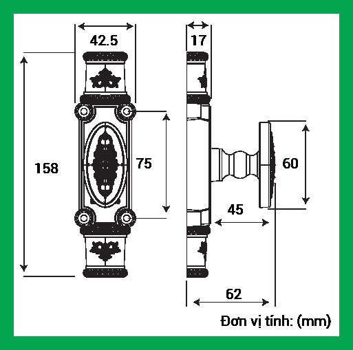 Thông số kỹ thuật Chốt cremone HC 2905