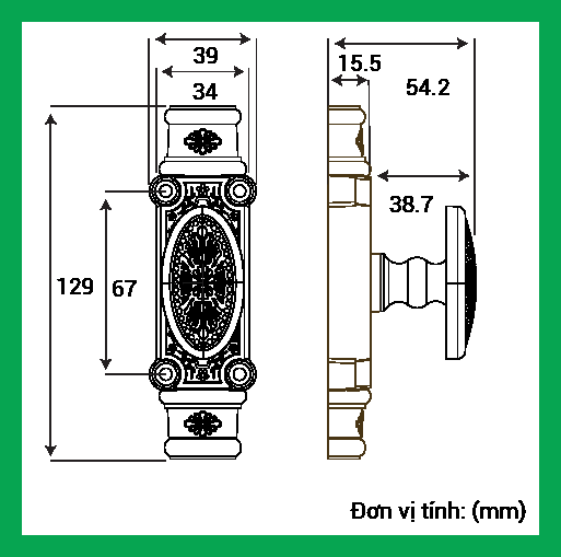 Thông số kỹ thuật Chốt cremone HCX 03