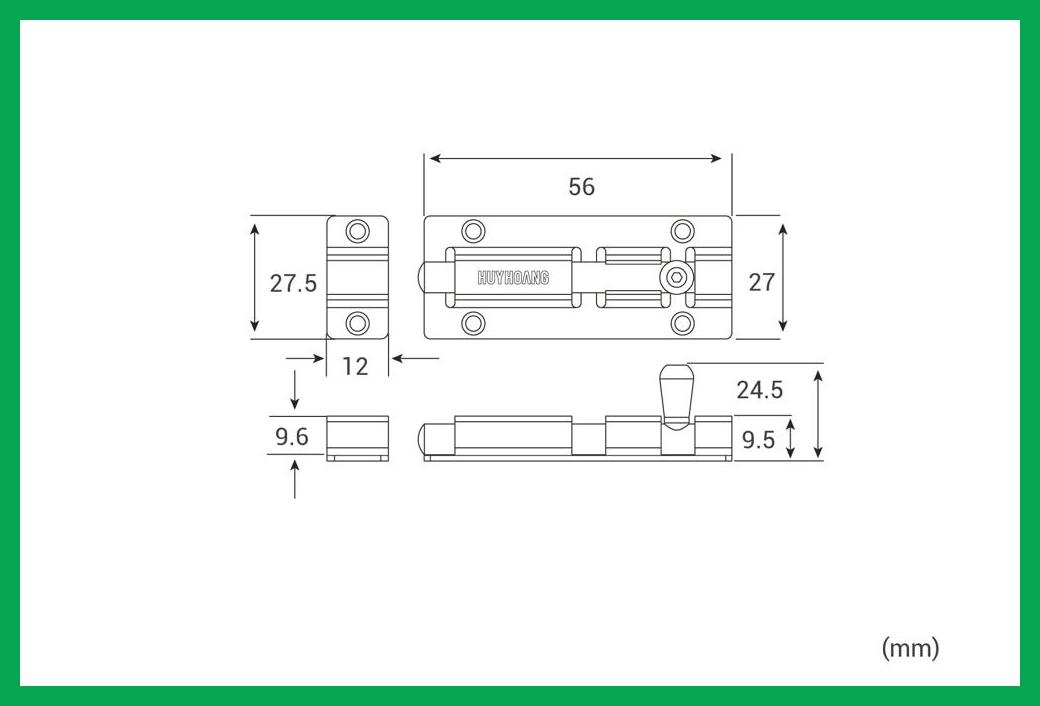 Thông số kỹ thuật Chốt cửa 03 Sơn đen