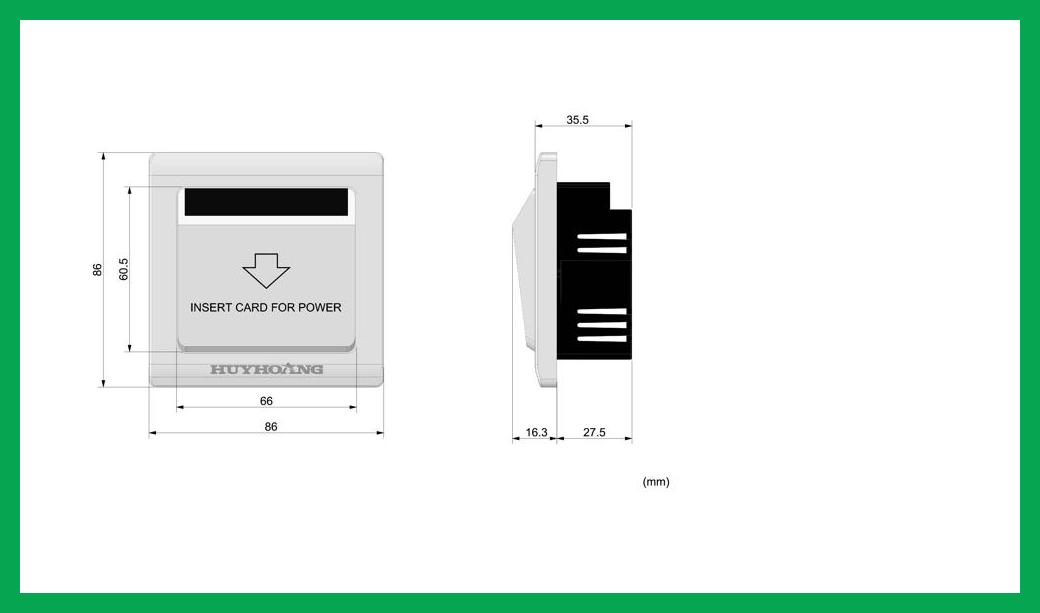 Thông số kỹ thuật Công tắc điện thẻ từ khách sạn CTDHD01