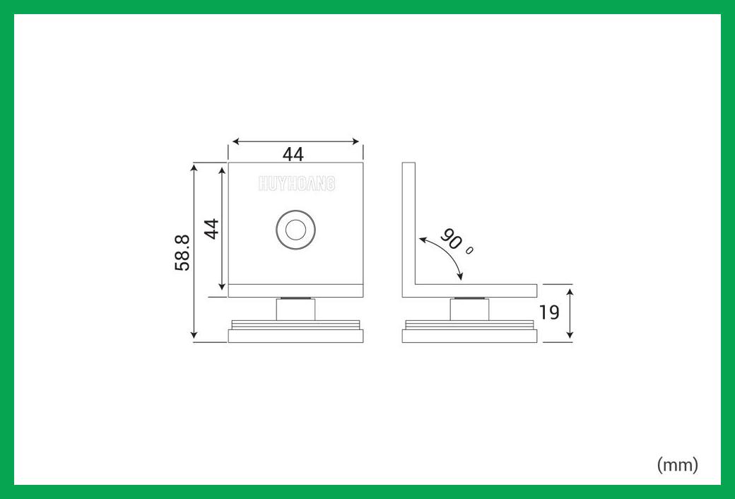 Thông số kỹ thuật Kẹp vách 02 kính-tường 90 mạ đồng đen American