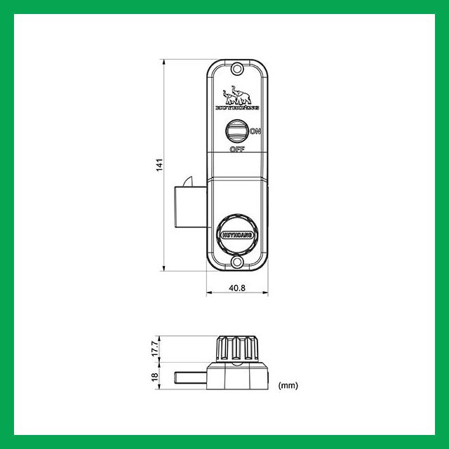 Thông số kỹ thuật Khóa B52 điện zi vàng - Khóa cửa trượt