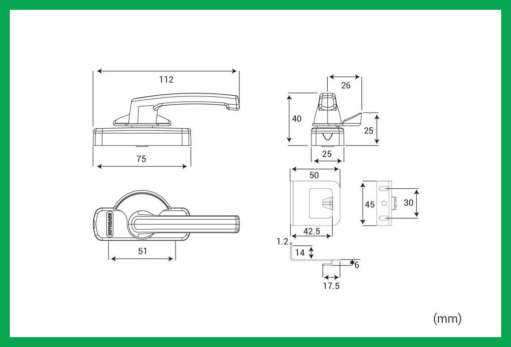 Thông số kỹ thuật Khóa sò AP 01 hệ Xingfa Sơn đen