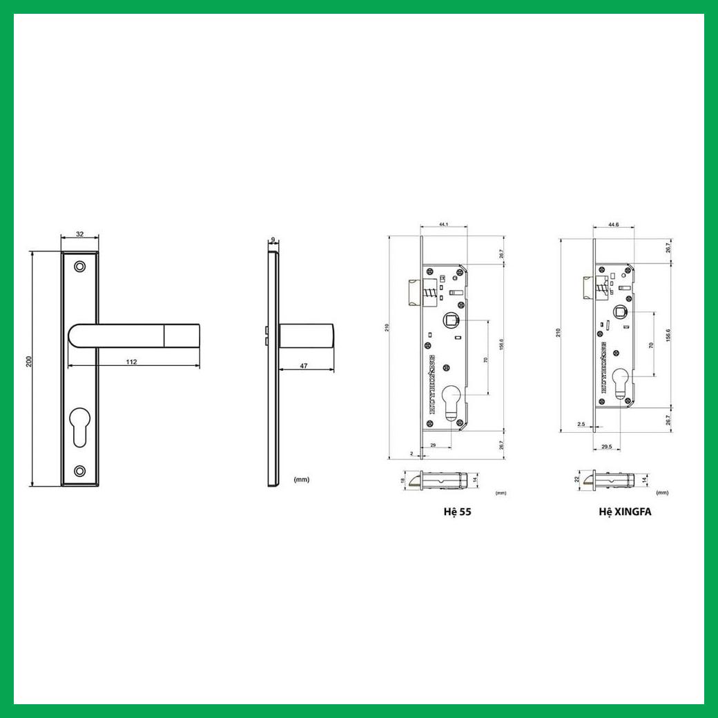 Thông số kỹ thuật Khóa tay nắm EX 70-44-60A