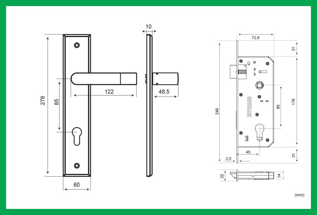 Thông số kỹ thuật Khóa tay nắm EX 8510 Đại