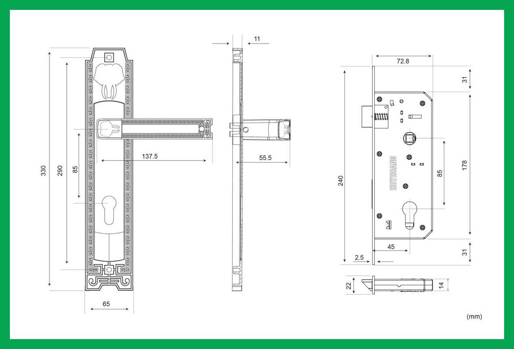 Thông số kỹ thuật Khóa tay nắm EX 8528 Đại