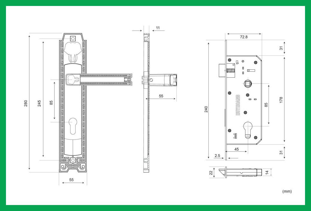 Thông số kỹ thuật Khóa tay nắm EX 8528