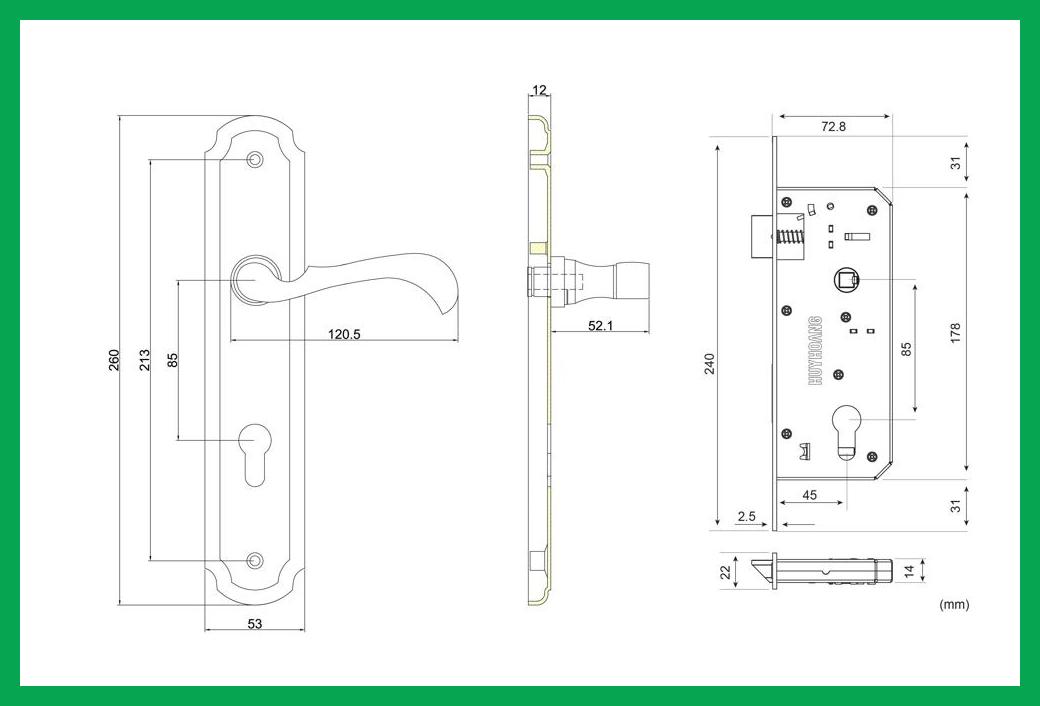 Thông số kỹ thuật Khóa tay nắm EX 8535 VĐ