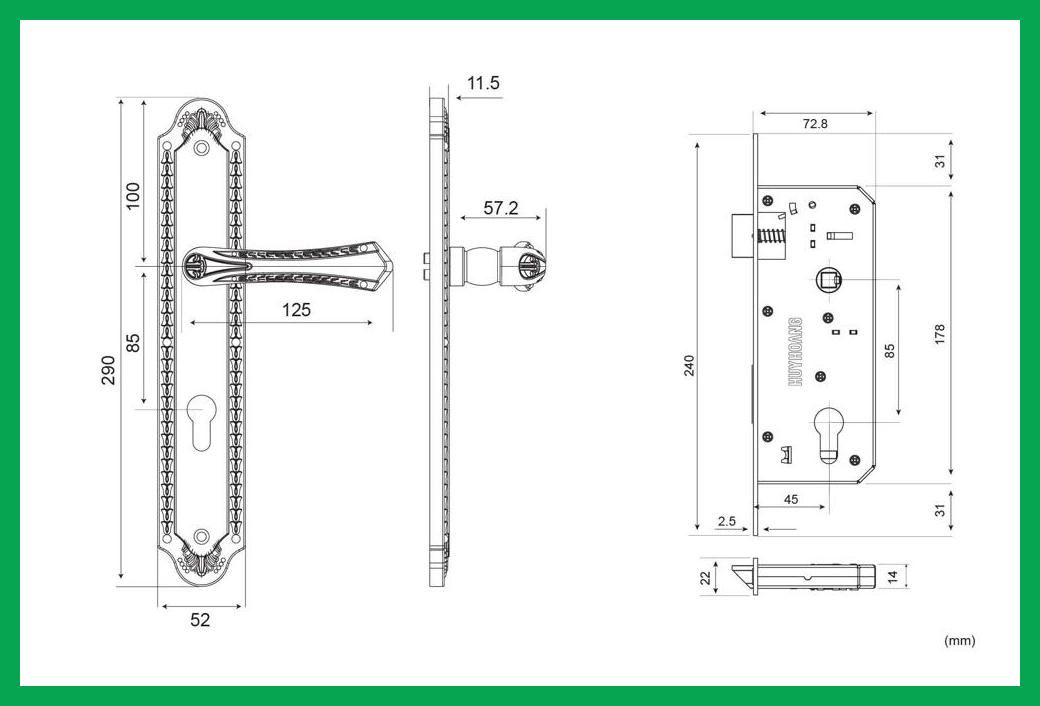 Thông số kỹ thuật Khóa tay nắm EX 8561