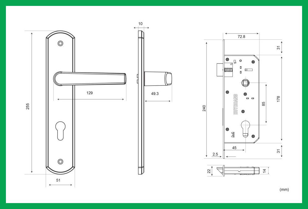 Thông số kỹ thuật Khóa tay nắm EX 8582