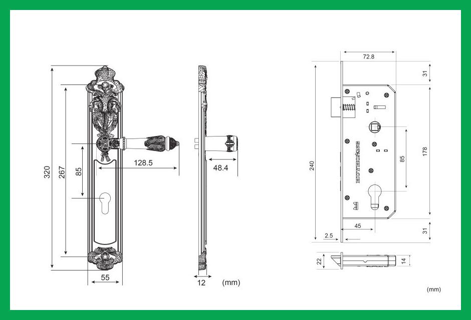 Thông số kỹ thuật Khóa tay nắm HC 8524