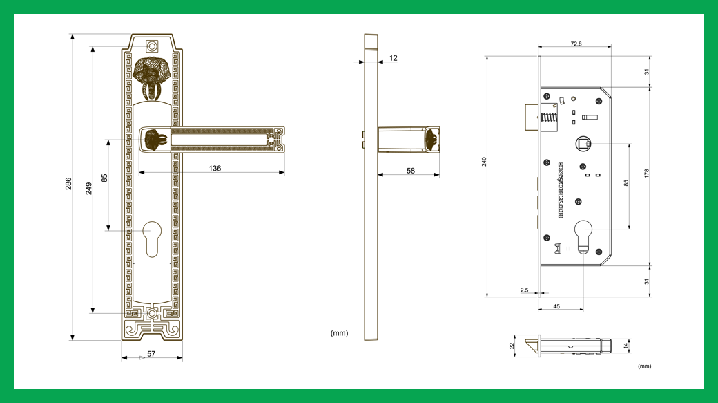 Thông số kỹ thuật Khóa tay nắm HC 8528