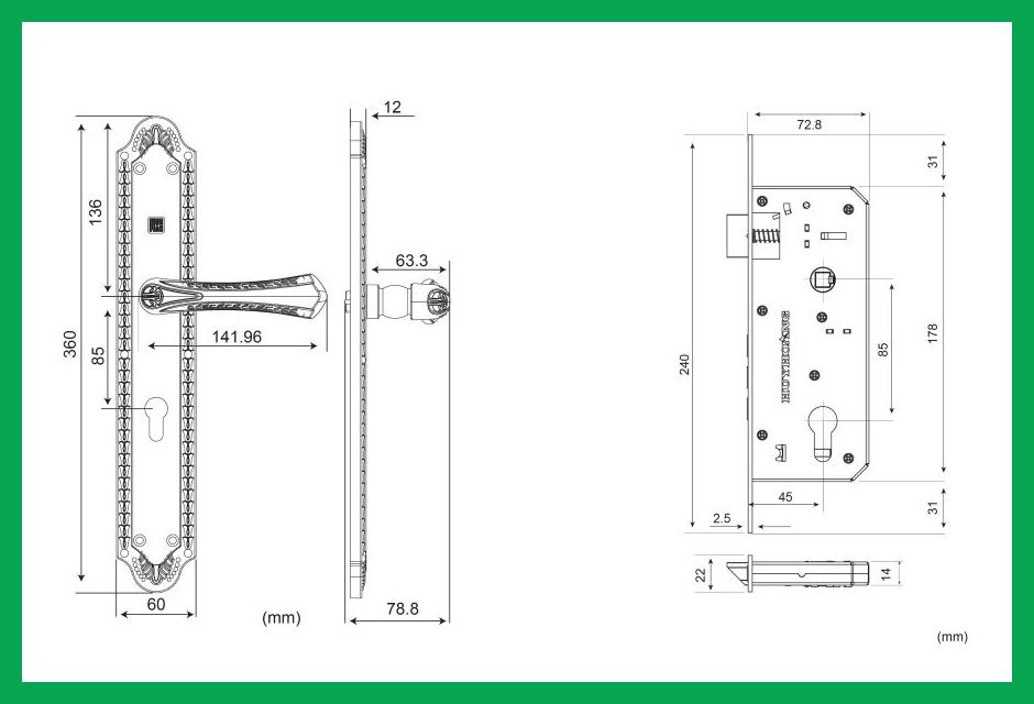 Thông số kỹ thuật Khóa tay nắm HC 8561 Đại