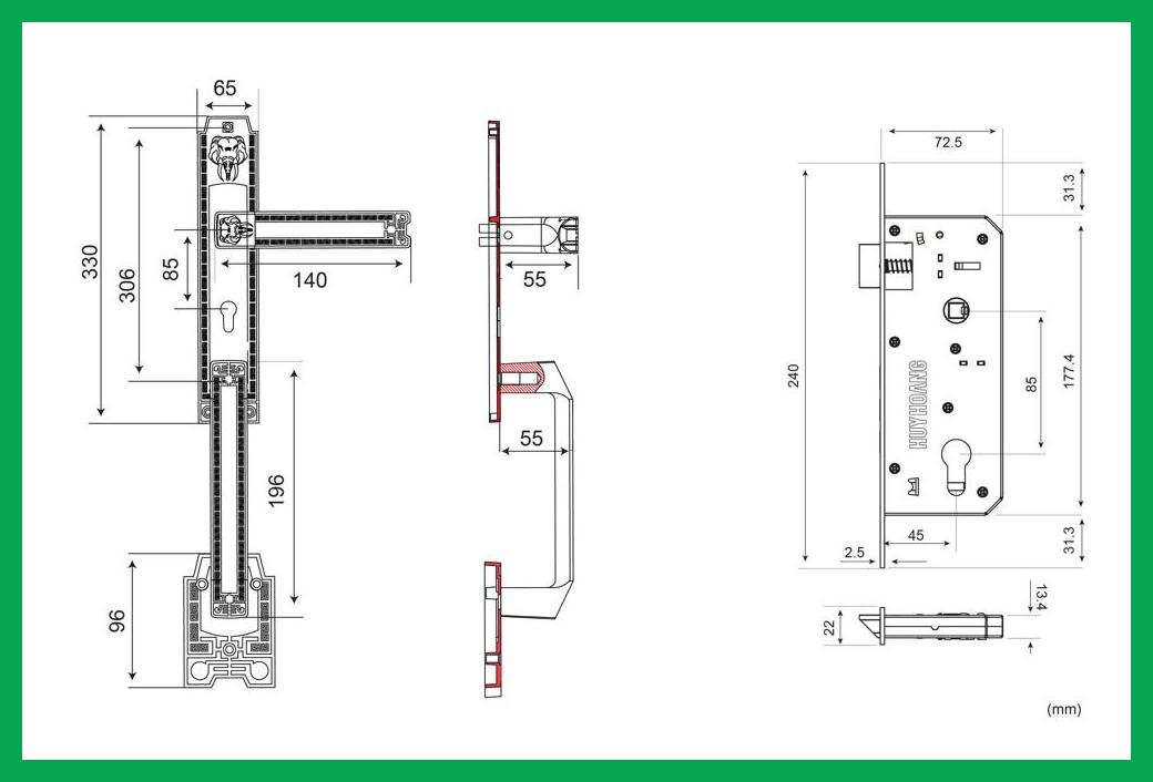 Thông số kỹ thuật Khóa tay nắm HCP 8528 Đại sảnh