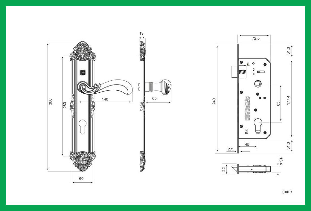 Thông số kỹ thuật Khóa tay nắm HCP 8529 Đại