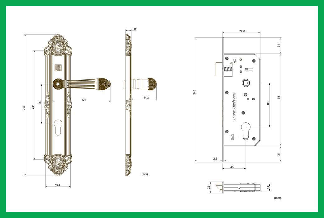 Thông số kỹ thuật Khóa tay nắm HCR 8526