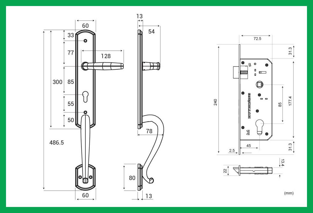 Thông số kỹ thuật Khóa tay nắm HCX 8566 Đại sảnh