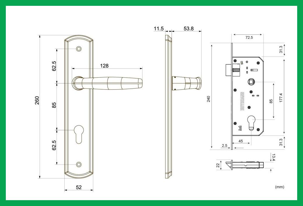 Thông số kỹ thuật Khóa tay nắm HCX 8566