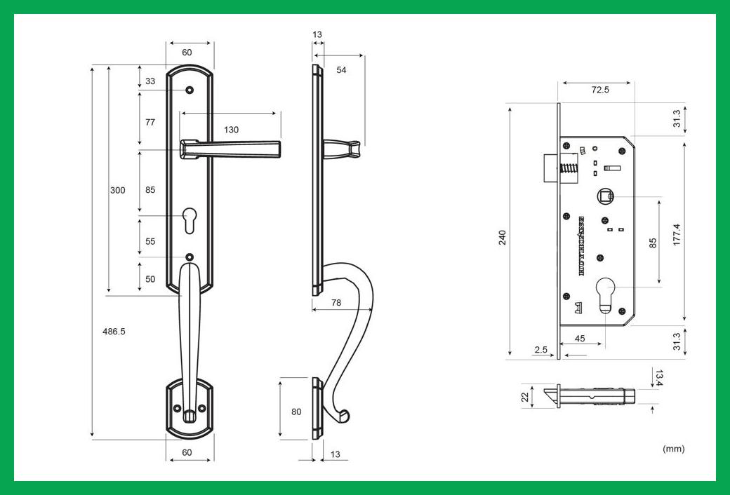 Thông số kỹ thuật Khóa tay nắm HCX 8568 Đại sảnh