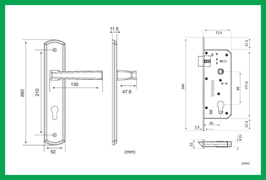 Thông số kỹ thuật Khóa tay nắm HCX 8568