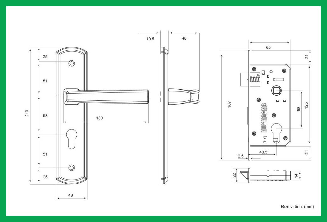 Thông số kỹ thuật Khóa tay nắm Inox SS 5868