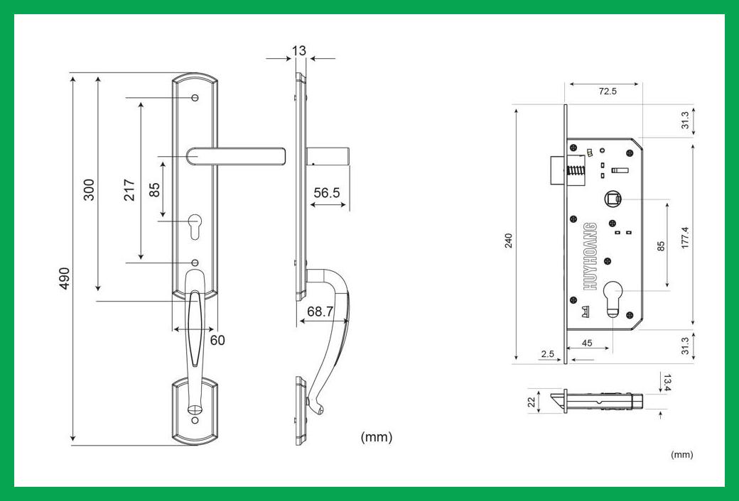 Thông số kỹ thuật Khóa tay nắm SS 8510 Đại sảnh