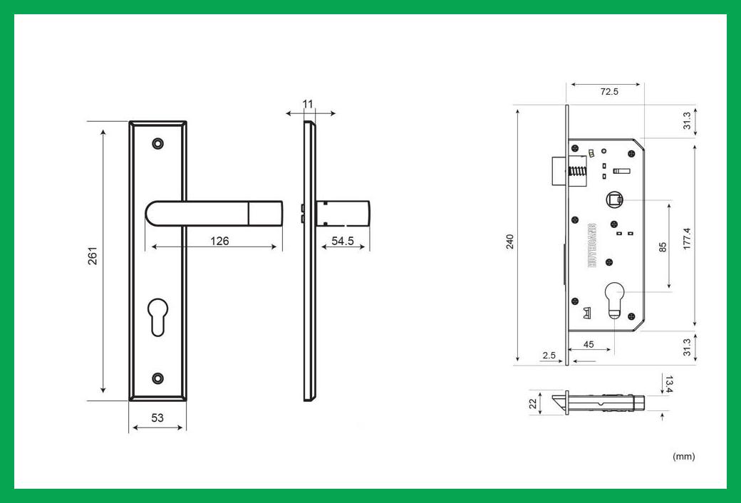 Thông số kỹ thuật Khóa tay nắm SS 8510