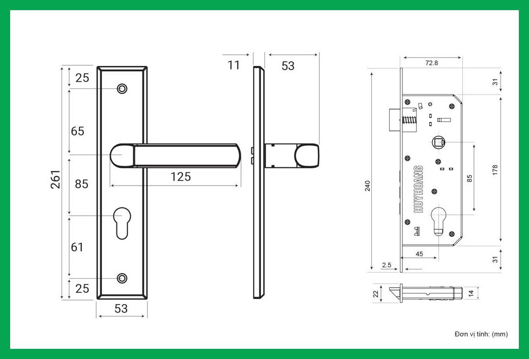 Thông số kỹ thuật Khoá tay nắm SS 8533