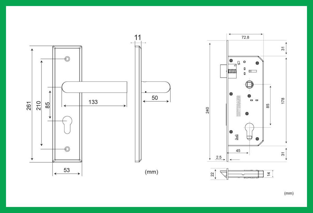 Thông số kỹ thuật Khóa tay nắm SS 8534