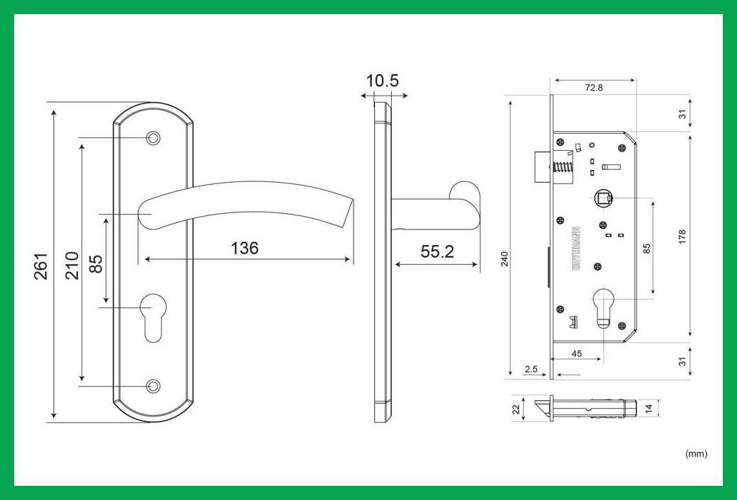 Thông số kỹ thuật Khoá tay nắm SS 8537