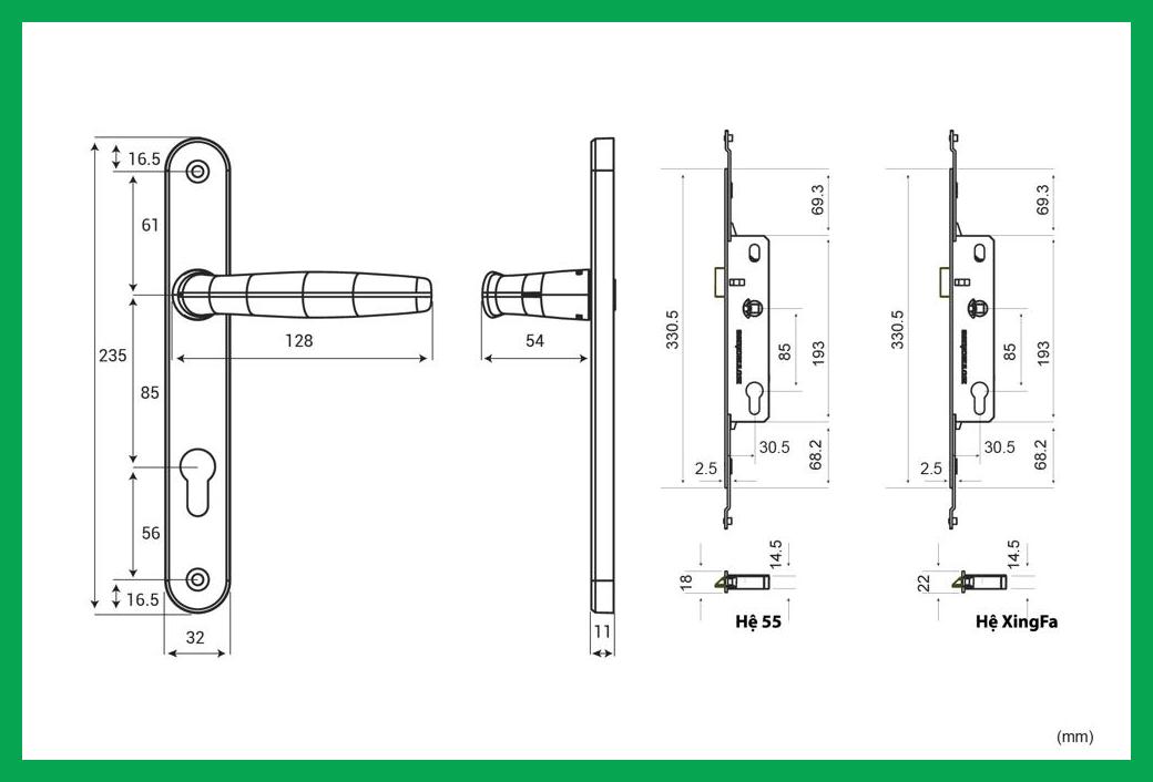 Thông số kỹ thuật Khóa tay nắm đa điểm APEX66 Điện Zi TiTan