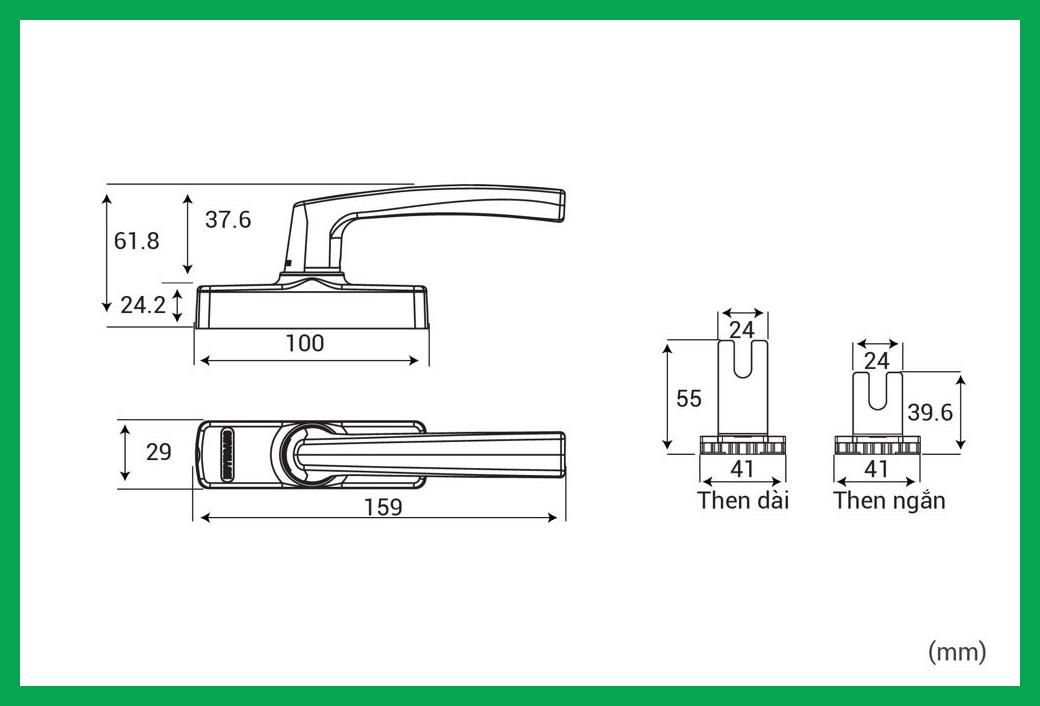 Thông số kỹ thuật Khóa tay nắm đa điểm cửa sổ HC 68