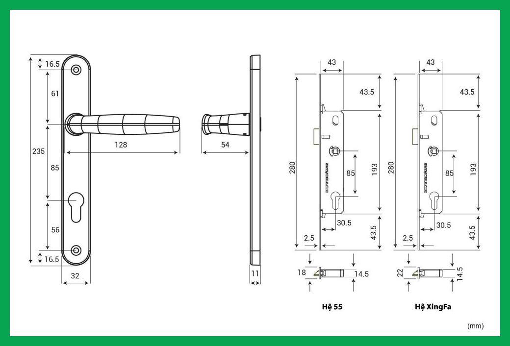 Thông số kỹ thuật Khóa tay nắm đơn điểm HC66